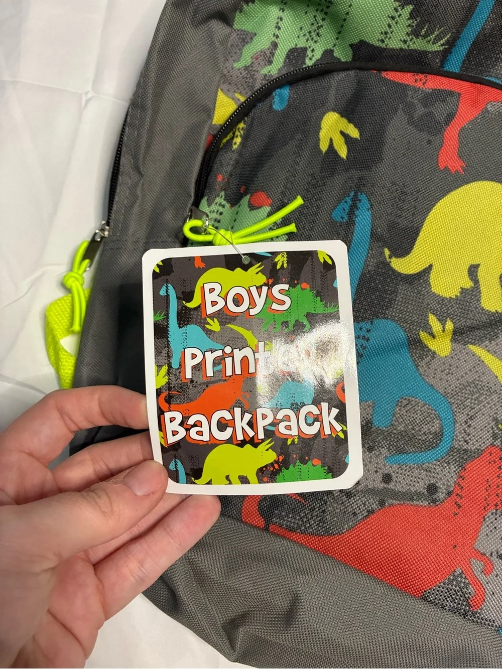 Kids Dinosaur Backpack Boys Gray School Bag T-Rex NWT